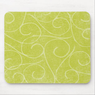 Lime Green Swirls Mouse Pad