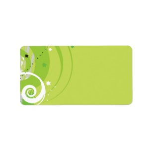 LIME GREEN SWIRLS & STARS Retourner les étiquettes