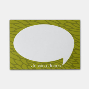 Lime Green Talk Bubble Rounded Personalized Post-it Notes