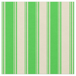 Lime Green & Tan Pattern of Stripes Fabric