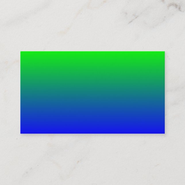 Lime Green to Blue Gradient Business Card (Front)