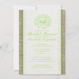 Lime Green Vintage Lace Bridal Shower Invitations
