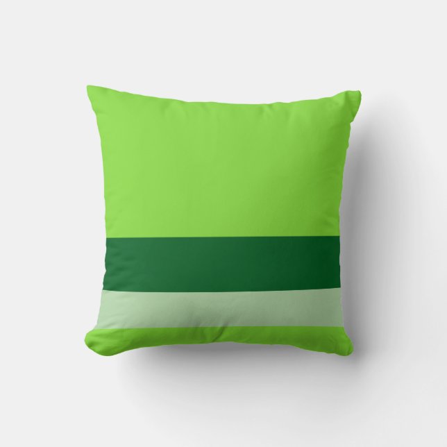 Lime Green w/ Divider Lines + Any Two Colours Throw Pillow (Front)
