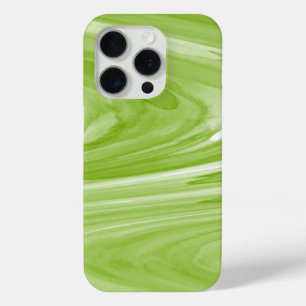 Lime Green Watercolor Marble Swirl Pattern iPhone 15 Pro Case