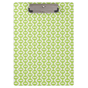 Lime Green Wavy Retro Pattern Clipboard