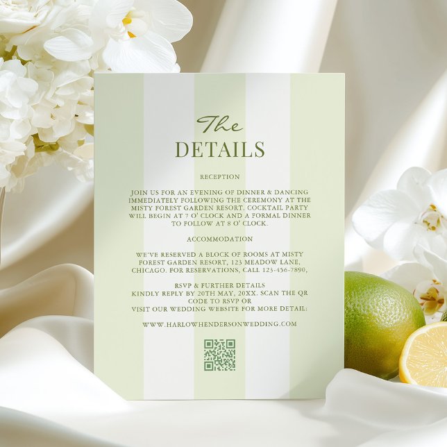 Lime Green Wedding Details Enclosure Card (Creator Uploaded)