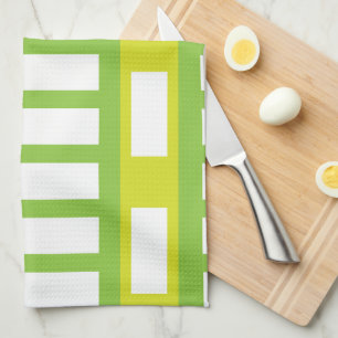 Lime Green White Colour Modern Stripe Kitchen Towel