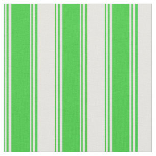 Lime Green & White Lined Pattern Fabric
