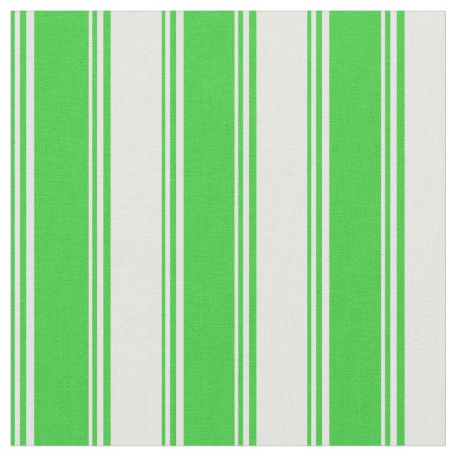Lime Green & White Lined Pattern Fabric (Close Up)
