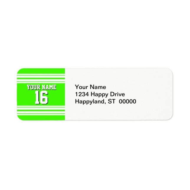 Lime Green White Team Jersey Custom Number Name (Front)