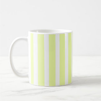 Lime Green & White Vertical Stripe Coffee Mug