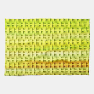 Lime green wicker art graphic design kitchen towel