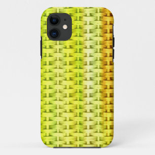 Lime green wicker retro graphic design iPhone 11 case