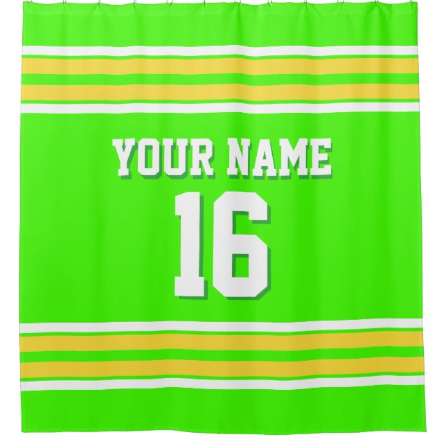 Lime Green with Yellow White Stripes Sports Jersey (Front)