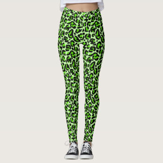 Lime Green y2k Leopard Print Leggings