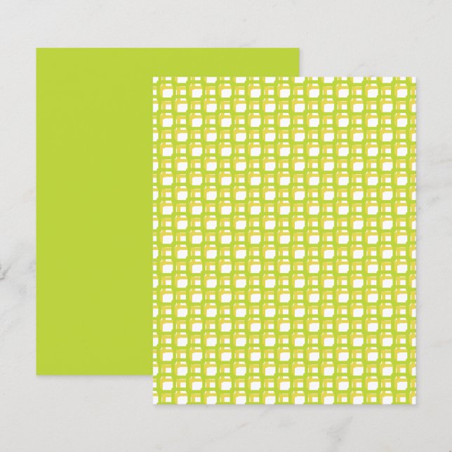  Lime Green Yellow Woven Squares Scrapbook Paper (Front/Back)