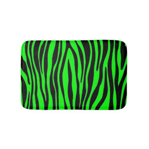 Lime Green Zebra Bath Mat