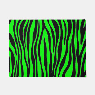 Lime Green Zebra Doormat