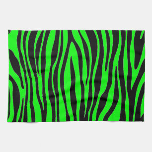 Lime Green Zebra Kitchen Towel