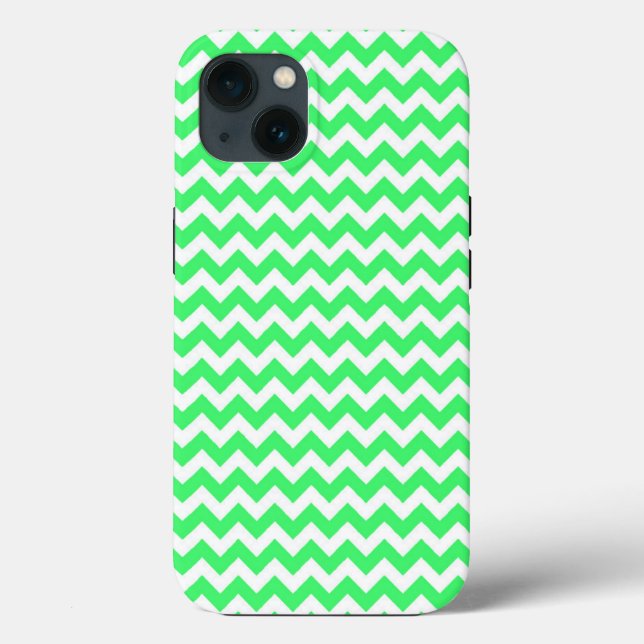 Lime Green Zig Zag Chevron Case-Mate iPhone Case (Back)