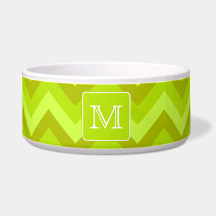 Lime Green Zigzags with Custom Monogram.