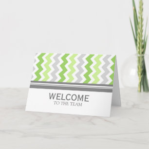 Lime Grey Chevron Employee Welcome to the Team Card