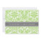 Lime Grey Damask Bridal Lunch Invitation