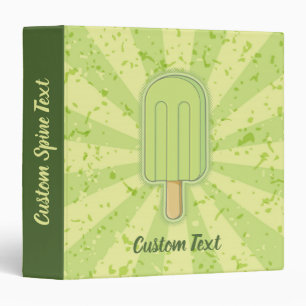 Lime Ice Cream Stick 3 Ring Binder