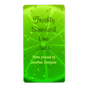Lime juice bottle label