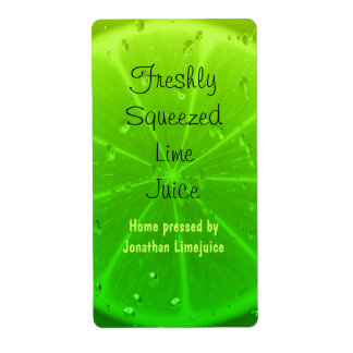 Lime juice bottle label