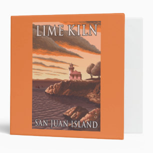 Lime Kiln Lighthouse Vintage Travel Poster Binder