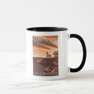 Lime Kiln Lighthouse Vintage Travel Poster Mug
