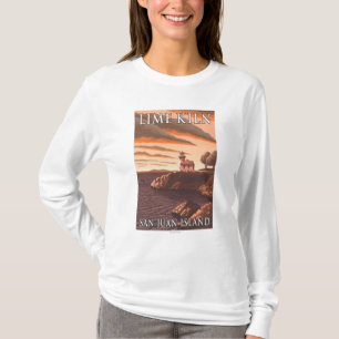 Lime Kiln Lighthouse Vintage Travel Poster T-Shirt