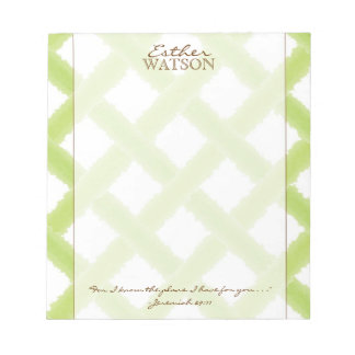 Lime Lattice Notepad with Quote