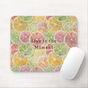 Lime Lemon Orange Grapefruit Fruit Sparkle Mouse Pad