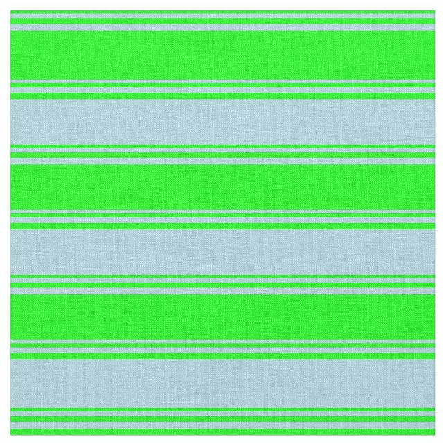 Lime & Light Blue Lines/Stripes Pattern Fabric (Close Up)