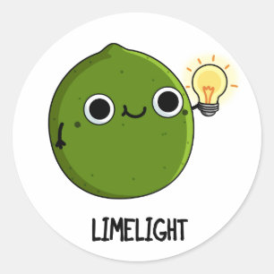 Lime-light Funny Fruit Lime Pun Classic Round Sticker