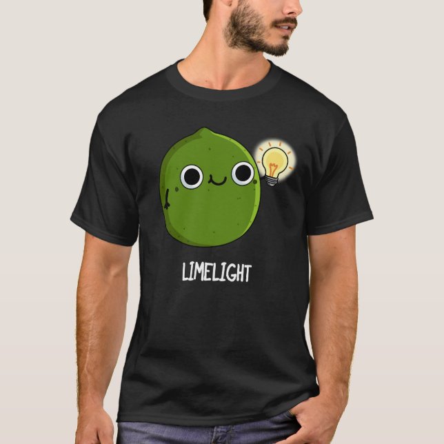 Lime-light Funny Fruit Lime Pun Dark BG T-Shirt (Front)