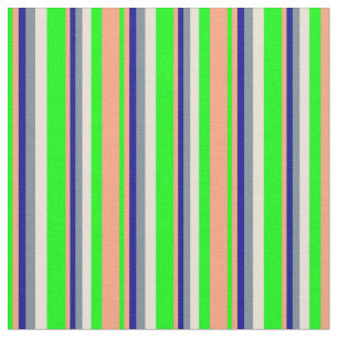 Lime, Light Salmon, Dark Blue, Slate Grey & Bisque Fabric