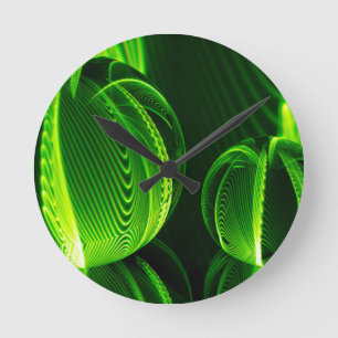 Lime lines in two balls round clock