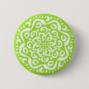 Lime Mandala 2 Inch Round Button