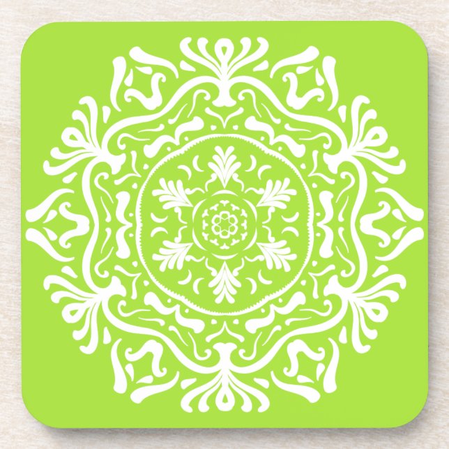 Lime Mandala Coaster (Front)