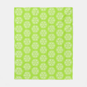 Lime Mandala Fleece Blanket