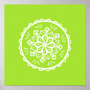 Lime Mandala Poster