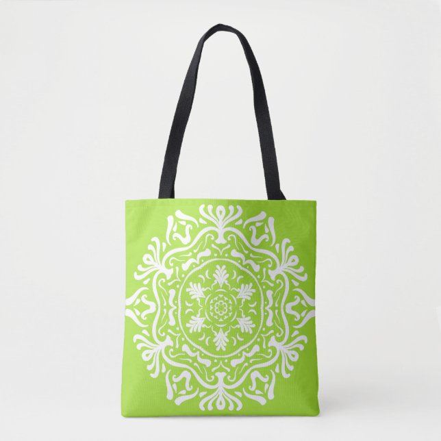 Lime Mandala Tote Bag (Front)