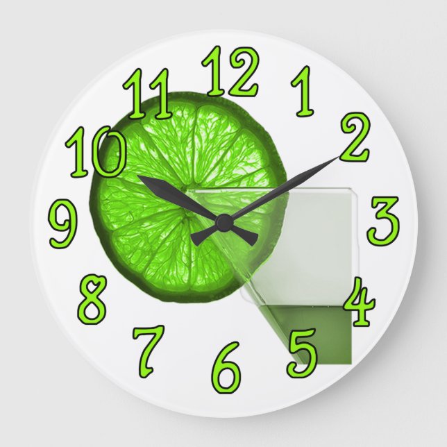 Lime Martini Drink design Bar Kitchen Wall Clock (Front)