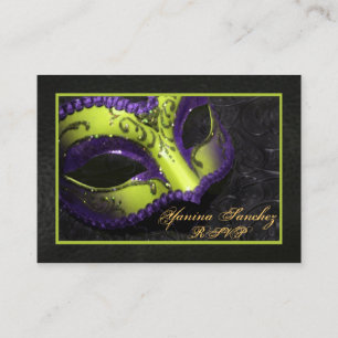Lime Masquerade RSVP Cartes de visite