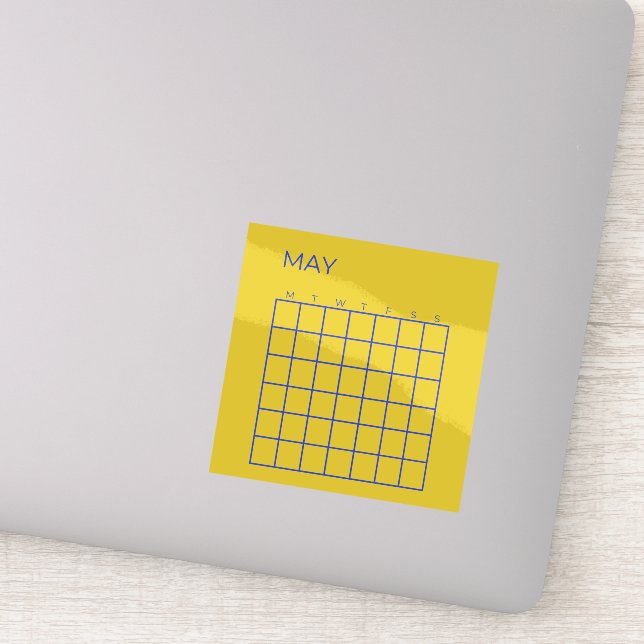 Lime Navy Undated May Calendar for Organization (Detail)