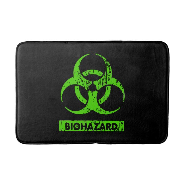 Lime Neon Green Bio-Hazard Chemicals Graphic Bath Mat (Front)