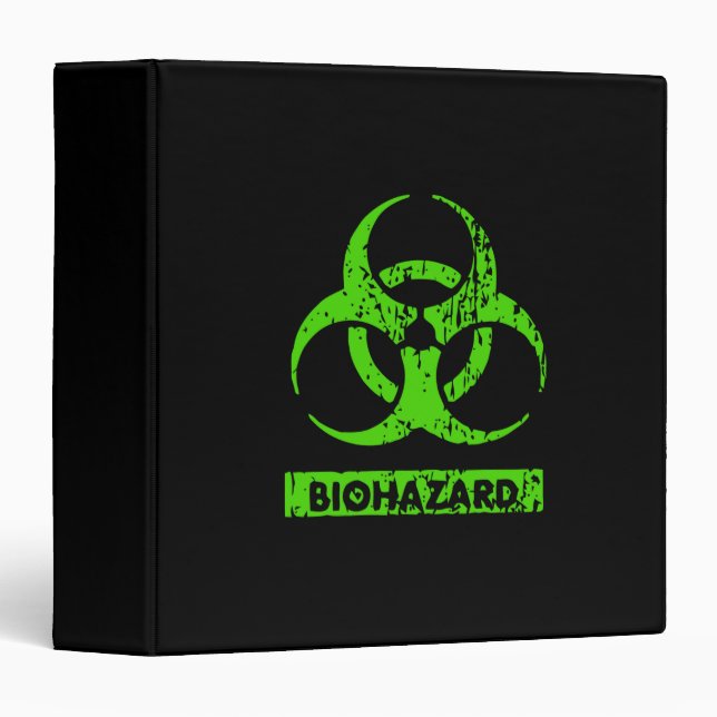 Lime Neon Green Bio-Hazard Chemicals Graphic Binder (Front/Spine)